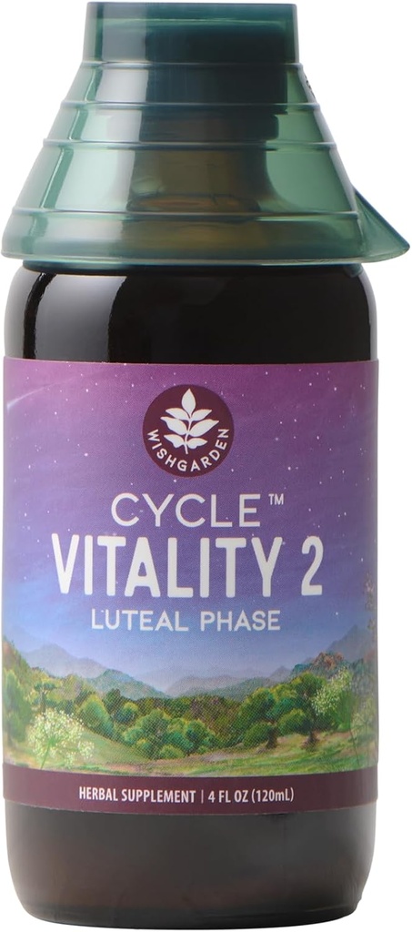 WishGarden urter cyklus Vitality 2 Luteal fase - Plant- baseret progesteron supplement med Wild Yam & Vitex Chasteberry understøtter sunde menstruationscykler, Fertilitet & Sund Progesteron niveauer, 4oz