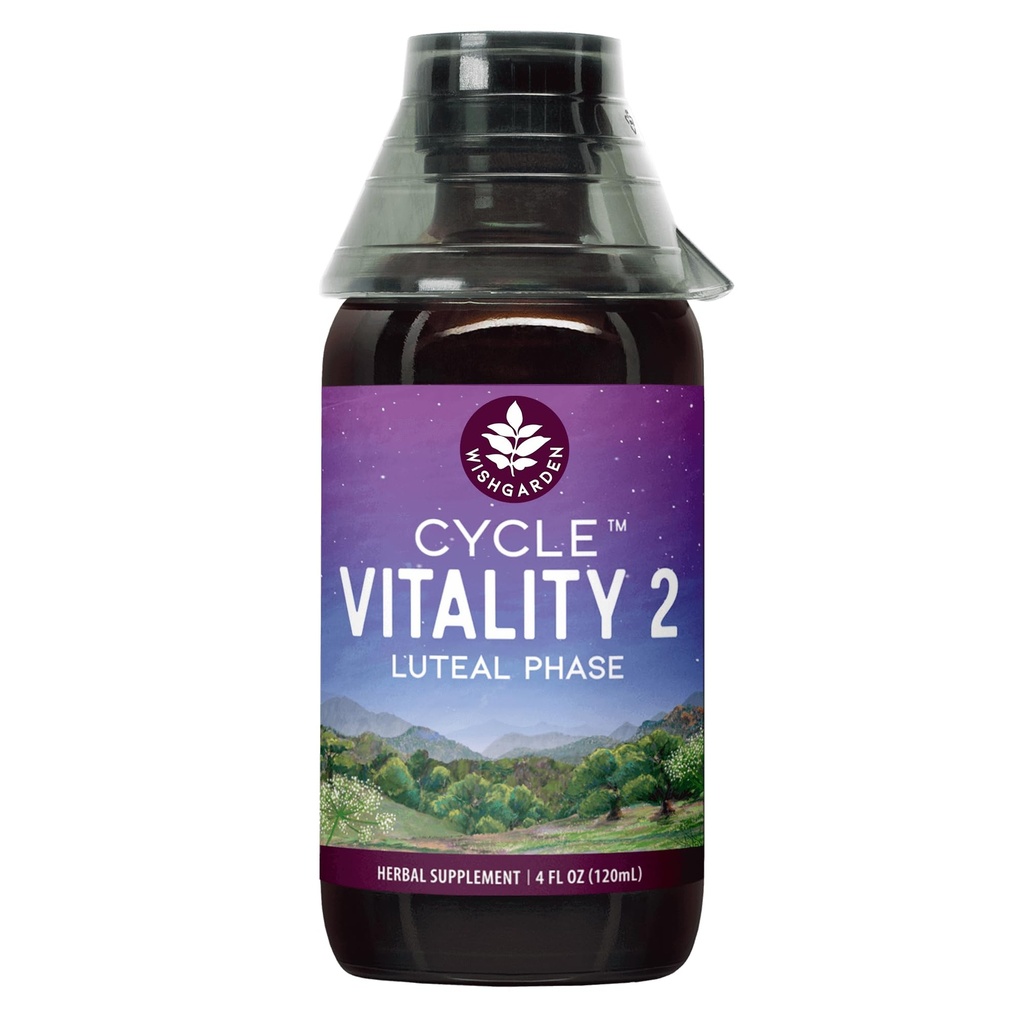 WishGarden urter cyklus Vitality 2 Luteal fase - Plant- baseret progesteron supplement med Wild Yam & Vitex Chasteberry understøtter sunde menstruationscykler, Fertilitet & Sund Progesteron niveauer, 4oz