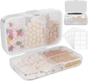 FEST Weekly Pill Organizer med etiketter, 8 Compartments Travel Daily Pill Case lufttæt Fugtfast Stor Pill Box til at holde vitaminer, fiskeolie, kosttilskud, bomuld swab og Bandages- Clear