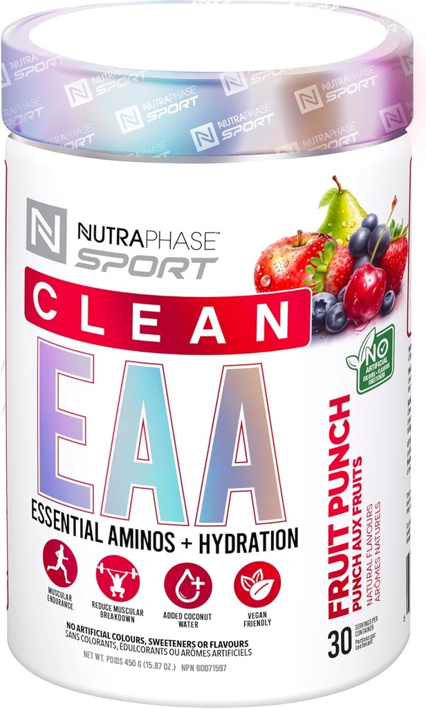 Nutrafase Clean EAA, All Natural, Vegansk Friendly, Gluten Free, Amazing Taste, Fruit Punch