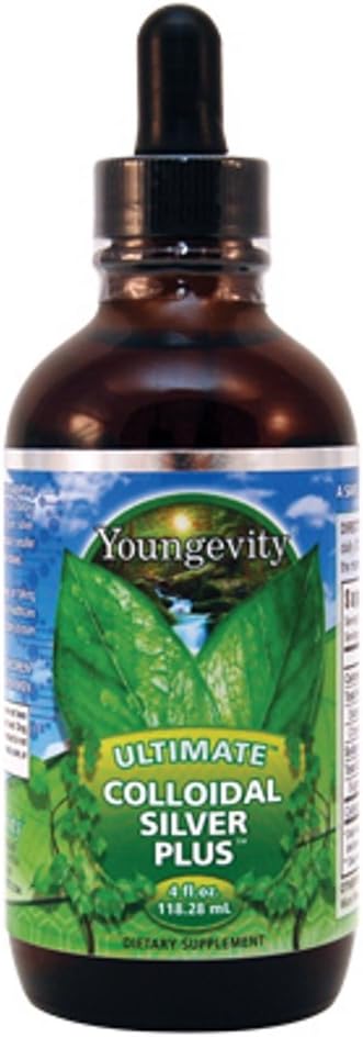 Yngre Ultimate Colloidal Sølv - 5 ppm Pure immunforsvar supplement - Naturlig immunforsvar med mikro- Fine Sølv Partikler - Vegan, Preservative- Free - 4 fl oz Dropper Flaske