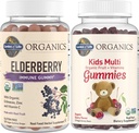 Livets have Organics Kids Immunbundle - Elderberry Immunsupport Gummies (120 Greve) + Certified Organic Kids Multivitamin Gummies, Non- GMO, Gluten Free, Cherry (120 Greve)