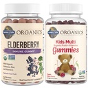 Livets have Organics Kids Immunbundle - Elderberry Immunsupport Gummies (120 Greve) + Certified Organic Kids Multivitamin Gummies, Non- GMO, Gluten Free, Cherry (120 Greve)