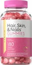 Carlyle hår hud og negle Vitaminer; 180 Vegangumies 124; Frugtsmag Supplement for mænd og kvinder; med Biotinstof 124; Non-GMO & Gluten Free