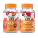 Lifeable Zink 25mg Kids + Biotin Kids, Gummies Bundle - Great Tasting, Vitamin Supplement, Gluten Free, GMO Free, Chewable Gummy