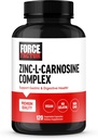 FORCE FACTOR Zink L- Carnosine kapsler til støtte Gastrisk og fordøjelsesmæssig sundhed, fordøjelse og bloating supplement, Vegan, non-GMO, No Gelatine, 120 kapsler
