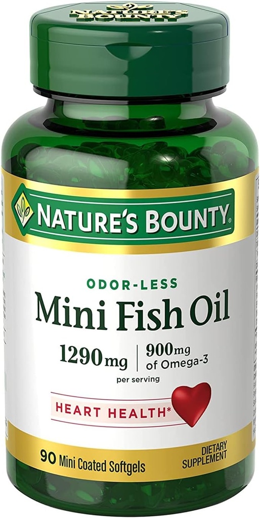 Fish Oil 1290 mg, Mini Odorless Softels, 2 flasker (90 Tæl)