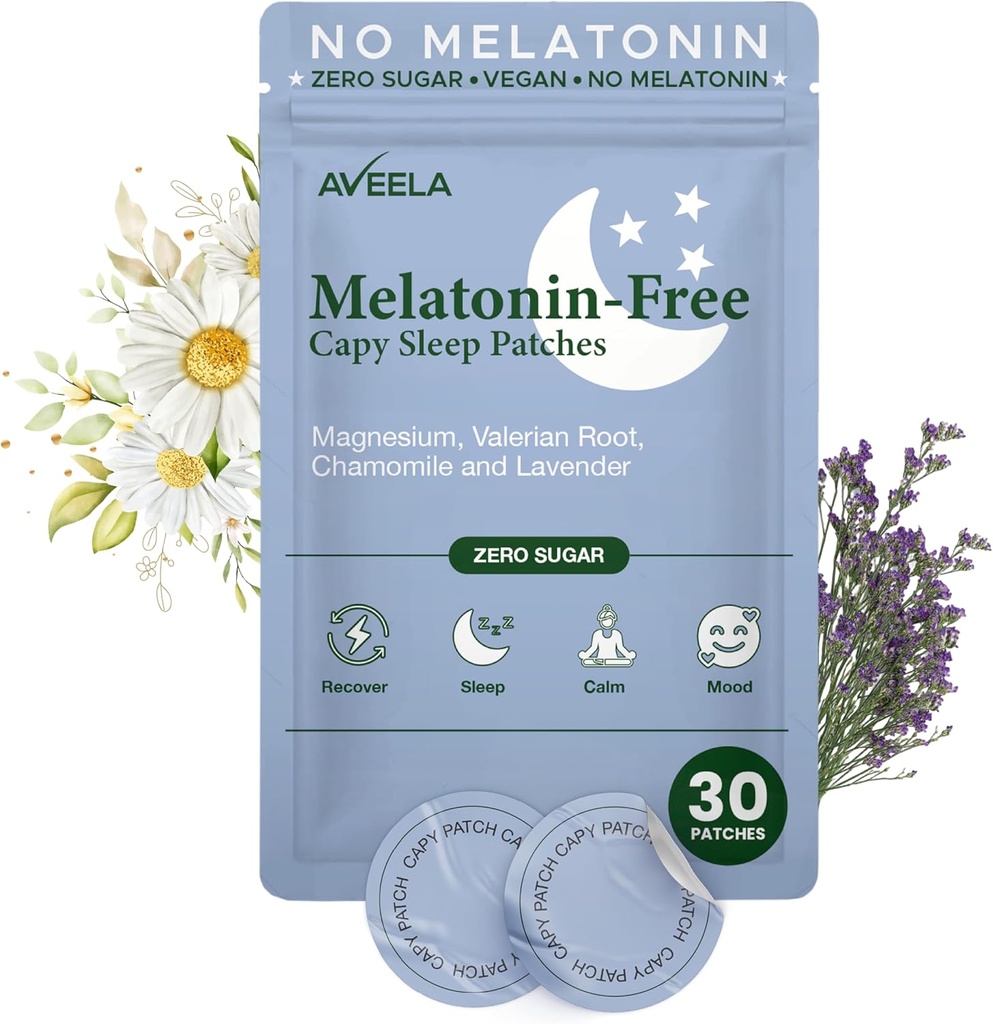AVEELA Melatonin Free Sleep Patches for Voksen124; Natural Sleeping Aid