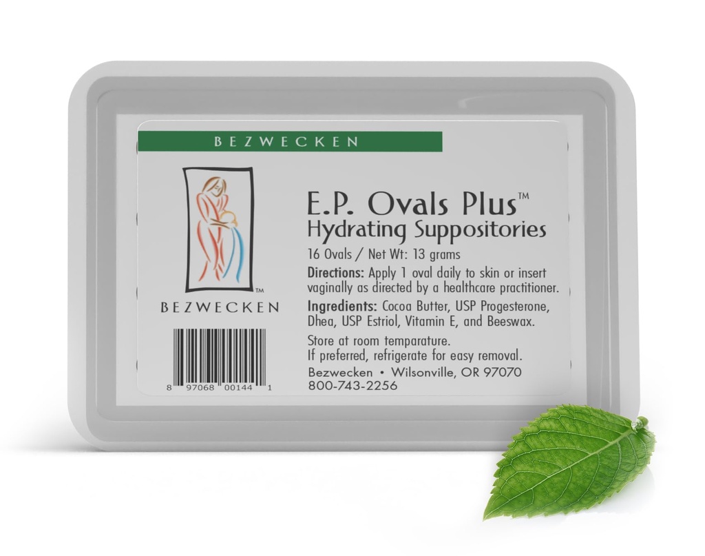 Bezwecken - E.P. Ovales Plus DHEA - 16 ovale suppositorier - Samme betroede formel, ny forbedret form - Professionelt formeret til at legitimere vaginal tørhed hos menopausale kvinder