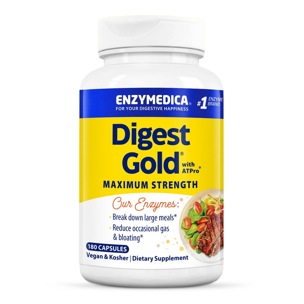 Enzymedica - Største guld med ATPro, Daglig fordøjelsesstøtte supplement med enzymer og ATP, 180 kapsler