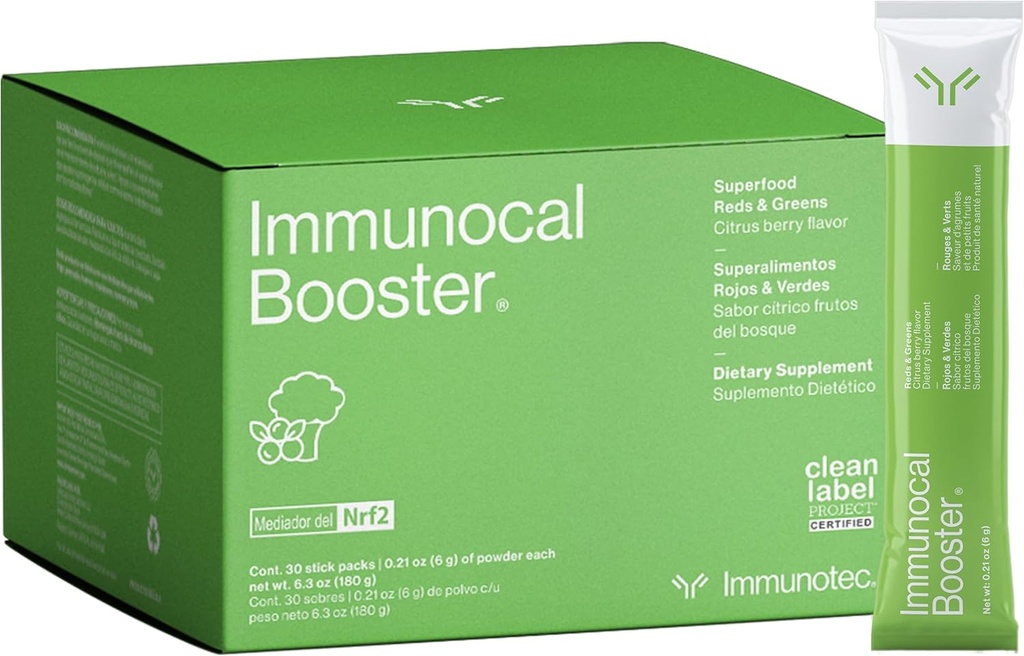 Immunocal Booster - tillæg med mere end 50 Frugter & Veggies, Relieves Inflammation, Immun Support, Antioxidant, Selenium + Sulforaphane (Nrf2 Aktivator ™) Name 124; Gluten Free, Sugar Free