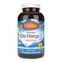 Carlson - Elite Omega-3 Gems, 1600 mg Omega-3 Inclusive EPA og DHA, Norwegian, Wild- Caught Fish Oil Supplement, bæredygtigt sourced, Lemon, 180 Softgels