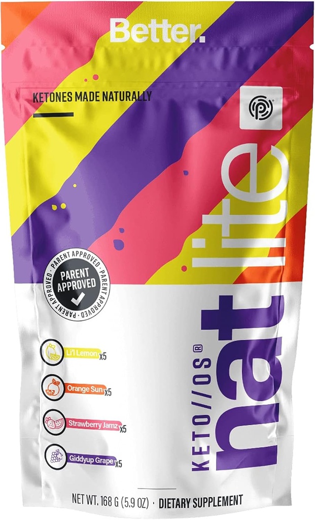 Pruvit Keto / / OS ® NAT Lite Supplement til forbedring af hjernefunktion, fordøjelse og forøgelse af stofskifte 5.9 OZ - 20 Tæl