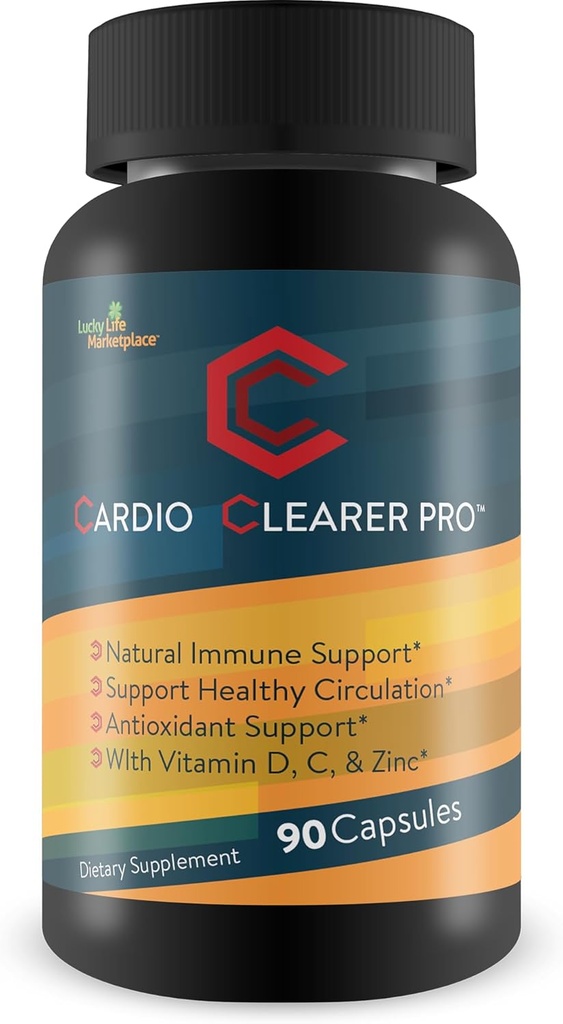 CC Cardio Clearer Pro - Natural Circulatory Health Support - Fremme sund blodgennemstrømning med cirkulering kosttilskud - C-vitamin, gurkemeje Curcumin, hvidløg, Ingefær - Støtte Kardiovaskulær Sundhed