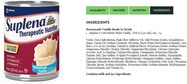 Suplena med Carb Steady Nutritional Supplement (SUPLENA W / CARB STEADY, VAN, 8OZ CAN) 24 Hver / sag