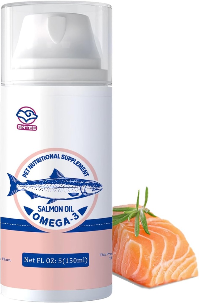 Vilde laks fisk olie til små hunde & katte -3X Omega 3 Hud & Coat Support - Koncentreret emulgeret kosttilskud til kæledyr - Natural EPA + DHA fedtsyrer til fælles funktion, immunforsvar og hjerte sundhed