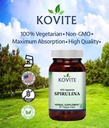 Spirulina kapsler - 90 Vegetabilske kapsler - har 450 mg Organic Spirulina pulver - Kosher & Vegan