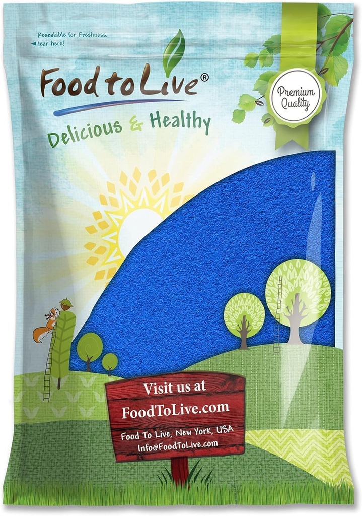 Food to Live Blue Spirulina Powder, 6 Pounds - Pure Raw Blue- Green Algae Extract, Kosher, Vegan, Non- bestrålet, Rich in Phycocyanin, Great for Juices, Smoothies, Shakes, Drinks, og Food Coloring