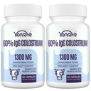 Bovin Colostrum Kapsler Supplement 1300mg - Extra High 60% IgG Bovin Colostrum - Gut, Bone, Motion, Immun - 120 Kapsler