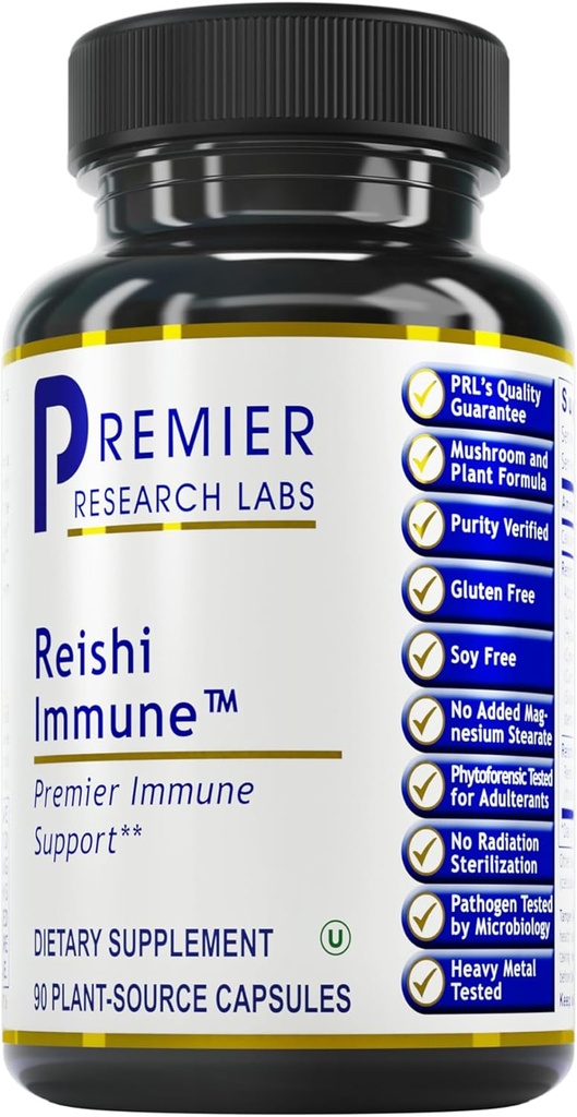 Premier Research Labs Reishi Immune Support Supplement- Reishi Mushroom Capsules, Organic Reishi Mushroom Extract for Women and Men, Contains Red Algae, Turmeric, Milk Thistle - 90 Pure Vegan Capsules