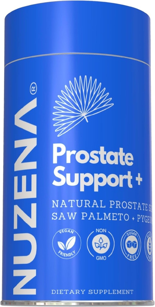 Nuzena Prostate Support +, Advanced Formel med Saw Palmetto, Juniper Berries og Quercetin Ekstrakter til at hjælpe mænd Support en Forstørret Prostate, Made in USA (60 kapsler)