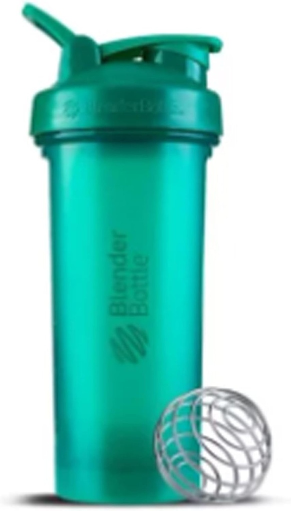 BlenderBottle Shaker Flaske med pille Organizer og opbevaring til protein pulver ProStak System, 22-Ounce, Teal
