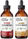 Wild & Organic Ginseng Tinktur 4 fl oz & Lions Mane Tinktur 4 fl oz