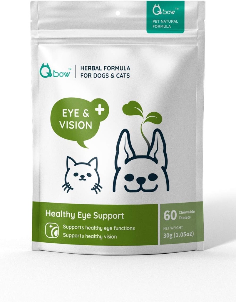 Holistisk, All Natural Herbal Formel Eye og Vision Supplement til hunde & Katte - Bevarer sundhed & funktion af øjne. Regulere Tårn Stain, Tør Øje, & Vision Support af WellnergyPets 60ct