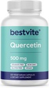 BESTVITE Quercetin 500 mg (120 vegetariske kapsler) - Ingen stearater - Ingen silikonedioxid - Vegan - Ikke GMO - Gluten Free
