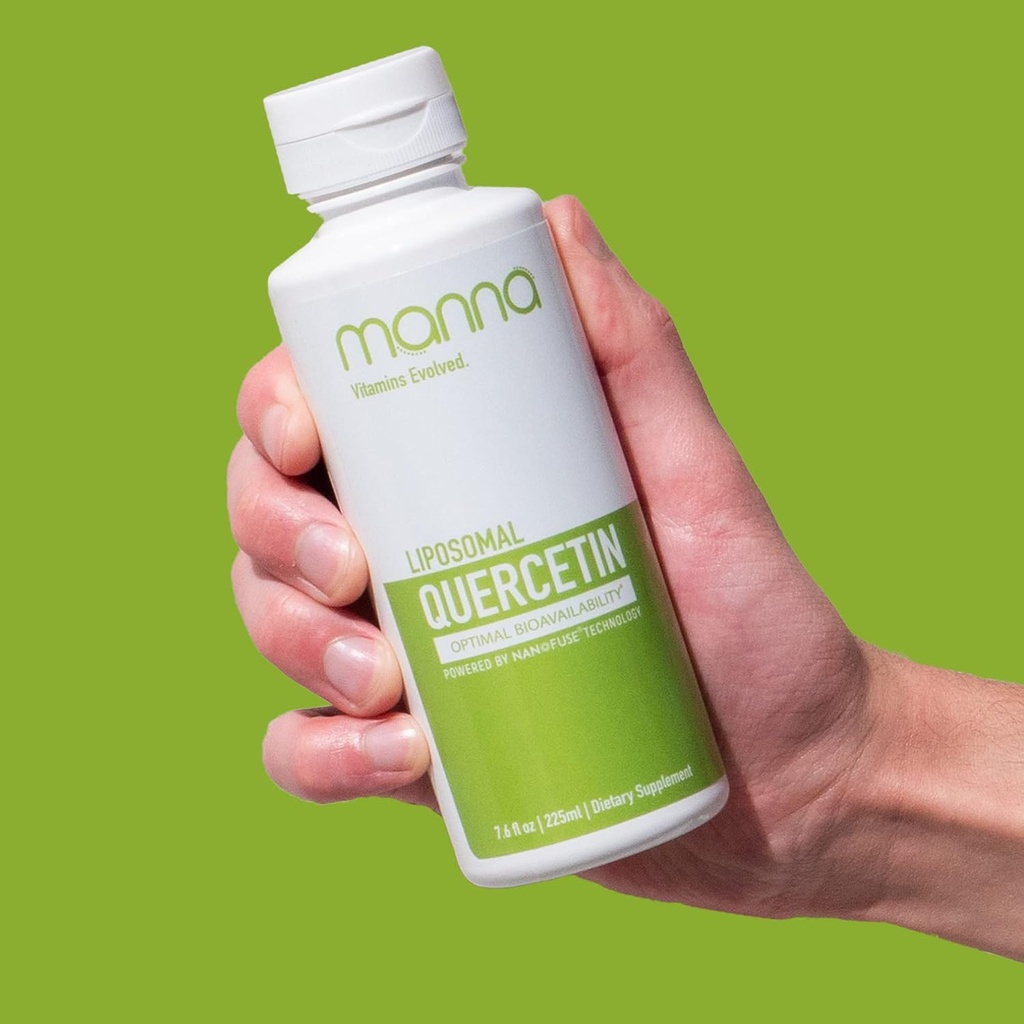 Manna Vitaminer Evolved Liposomal Quercetin - Høj Absorption Sæsonbetinget immunforsvar & fælles Support - Heart Health & Antioxidants for Sund Aging - Non- GMO, Vegan