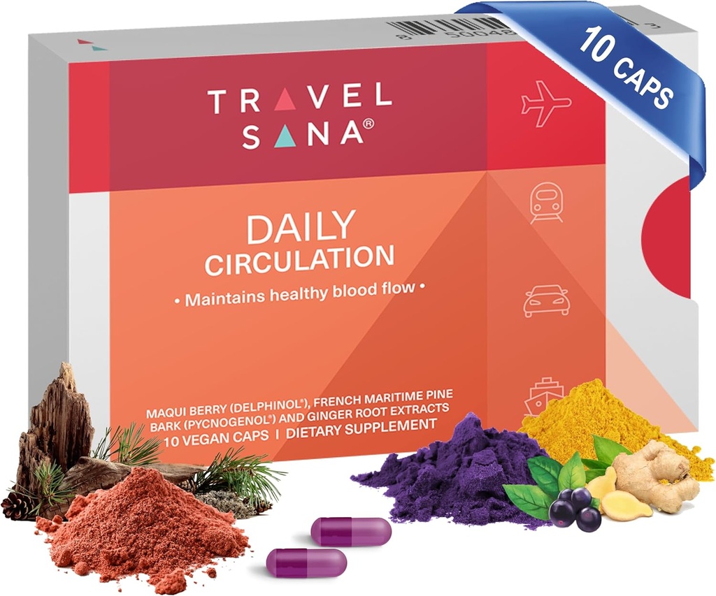 Daglig cirkulation af 124; Antioxidant Powerhouse Supplement • 124; Understøtter Inflammatorisk respons, sund blodgennemstrømning & metabolisk funktion • 124; Maqui Berry, Ginger, Pycnogenol • 124; 10 Veganske kapsler