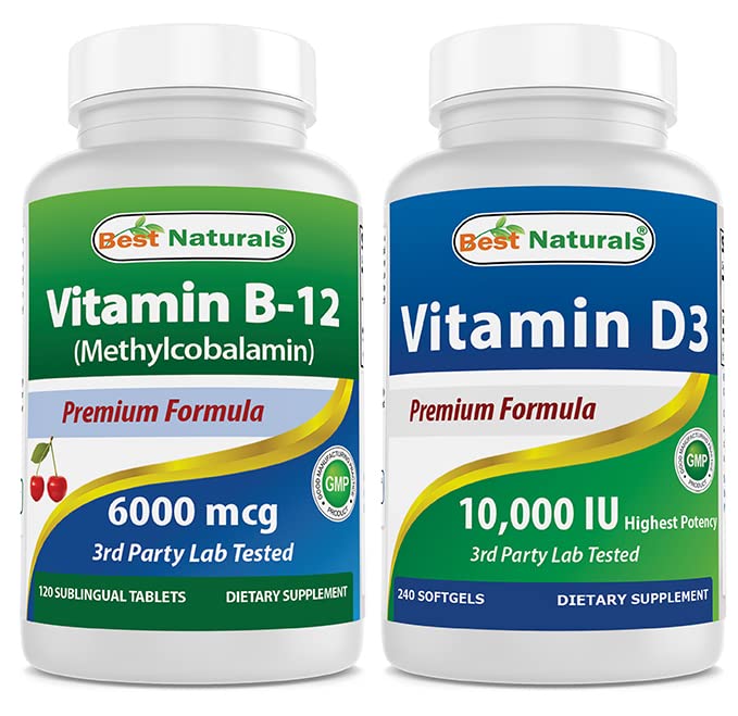Bedste Naturals B12 6000 mcg & D3 10000 IE