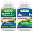 Bedste Naturals B12 6000 mcg & D3 10000 IE