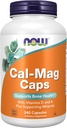 Now Supplements, Cal- Mag Caps med D-vitamin og understøttende mineraler, Understøtter Bone Health *, 240 Veg Kapsler