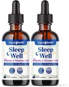 LIQUIDSUNDY Sleep Well Liquid Melatonin, L- Theanin supplement Natural Sleep Aid, Falde hurtigere, Stay Assaping Længere - USA Made, Vegan, Sugar Free, Drug Free, Non- GMO Sleep Spray Drops (2 Pack)
