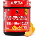 Six Star Pre- Workout Explosion, Peach Mango (30 Servere) - Preworkout Energy Powder supplement til mænd og kvinder - Pre Workout Drink Mix med Creatin & Beta Alanine - Sport Nutrition Produkter