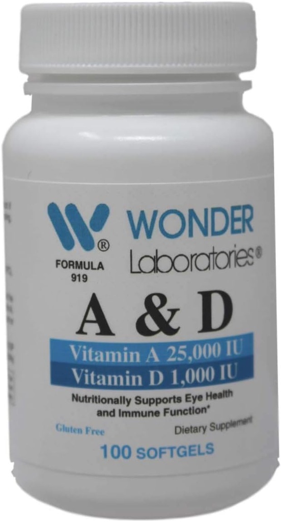 Wonder Laboratories Vitamin a 25. 000 IE fra Torsk Lever Fish Oil + Vitamin D3 1. 000 IE