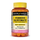 Mason Natural Ferrous Gluconate - Understøtter dannelse af røde blodceller, genert på maven jerntilskud, 100 tabletter