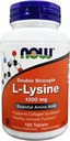 Now Foods Supplements, (L- Lysin Hydrochlorid) 1000 mg, Double Strength, Aminosyre, 100 tabletter