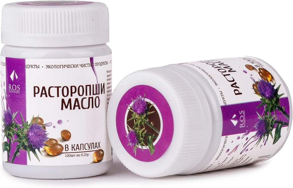 Siberian Milk Thistle Oil 200 Kapsler Ekstra Virgin Cold Pressed (2 Pack)