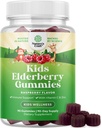 Nature Craft Sambucus Elderberry Gummies for Kids Health - Lækker Black Elderberry Gummies med zink og C-vitamin til Kids immunforsvar - Gelatine og Gluten Free Non- GMO Immunity Support 90