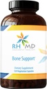 RHMD Bone Support Supplement Highly Absorbable Nutrients Calcium Malate, Magnesium, Zinc Bisglycinate Chelate, Vitamins D + K - Non-GMO, Soy Free(120 Vegetarian Capsules)