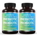Zentastisk Probiotika & Prebiotika Supplement - 50 Millioner CFU - for mænd og kvinders immunforsvar & fordøjelsessygdomme - 16 Stammer - Hylde Stabil - 120 Forsinkede Release Veggie kapsler
