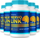 (5 Pack) NervoLink - Daily Support Capsules med en afbalanceret Formel for Focus, Alerness, og Everyday Sharpness, Easy- to- Take Pills for Daily Wellness (300 Kapsler)