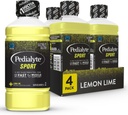 Pedialyte Sport Electrolyte Drink, Hurtig hydrering med 5 Key Electrolytes for Muscle Support Før, under og efter træning, Lemon Lime, 1 Liter, pakke med 4