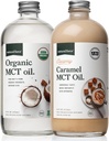Naturkraft Cremet Caramel MCT Olie + Organic Full Spectrum MCT Olie - Gluten- Gratis, Ikke GMO, 100% Pure Coconut MCT fra Organic Coconuts - Keto, Paleo, og Vegan - 2x 16 Ounce Glaskolber