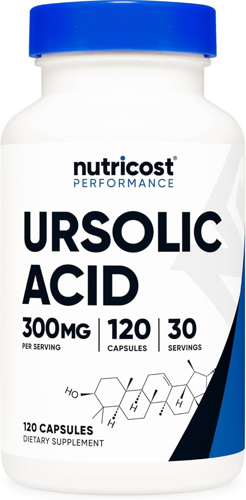 Nutricost Ursolsyre 300mg, 120 Kapsler - Vegetarisk, Ikke GMO, Gluten Free, Soy Free