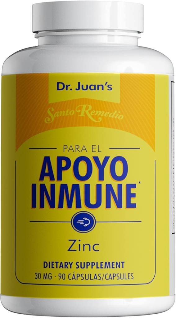 Santo Remedio Zink, fra Zink Picolinate og Gluconate Dihydrat, Kosttilskud, Essential Mineral for Total Support, 30 mg, 90 Kapsler per flaske Ækvivalent med 90 doser