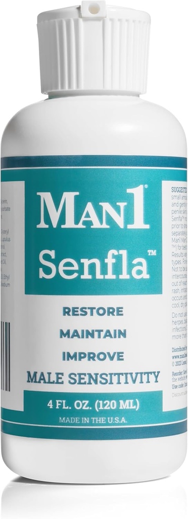 Man1 Senfla: Genopret penis sensation. Formuleret for mænd, der har oplevet dæmpet følsomhed. Forbedre og vedligeholde intim følelse og bringe tilbage gnisten i dit liv