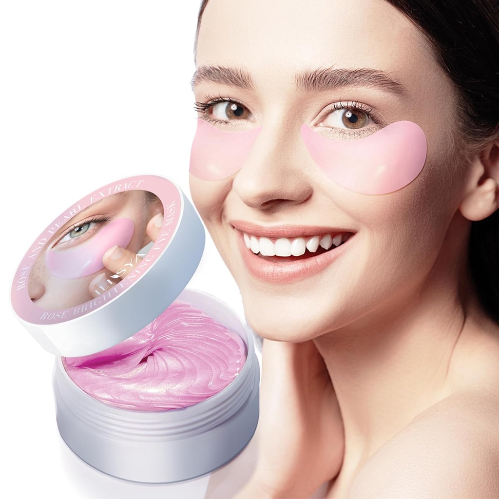 Rose Eye Mask- 60 PCS- Under Eye Patches Eye Treatment Mask for mørke cirkler Puffy Eye Eye Tasker Fine linjer Anti- Wrinkle med Hyaluronsyre